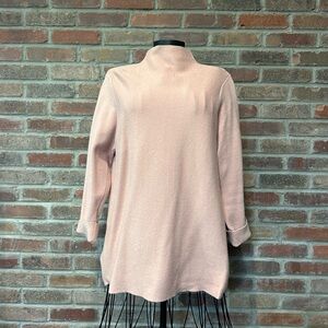 Tahari Creamy Pink Mock Turtleneck Long Sleeve Size Large